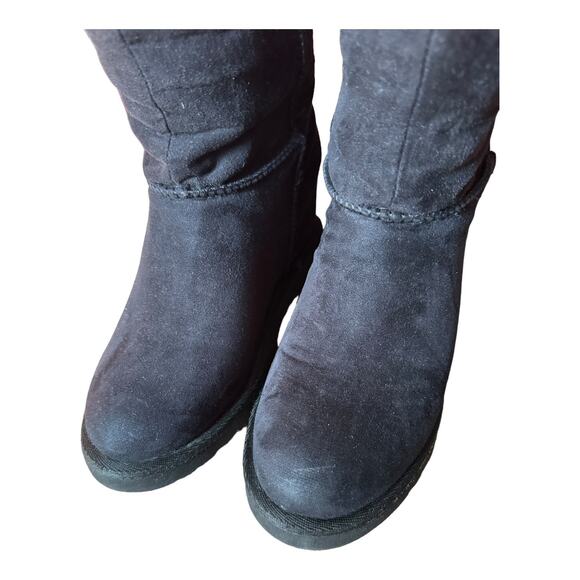 Madden Girl Swishin hidden wedge Black boots full back exposed zipper size 6.5 - Picture 9 of 16